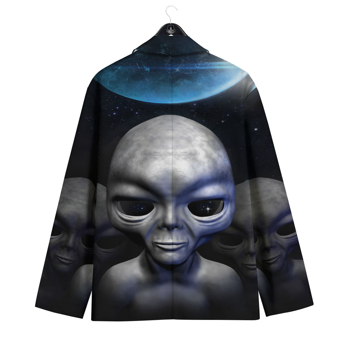 3D Grey Alien Print Men's Sport Coat-grizzshop