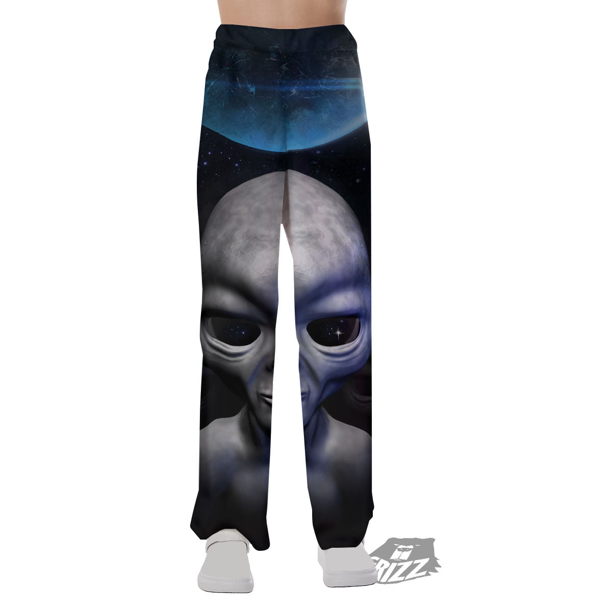 3D Grey Alien Print Pajama Pants-grizzshop