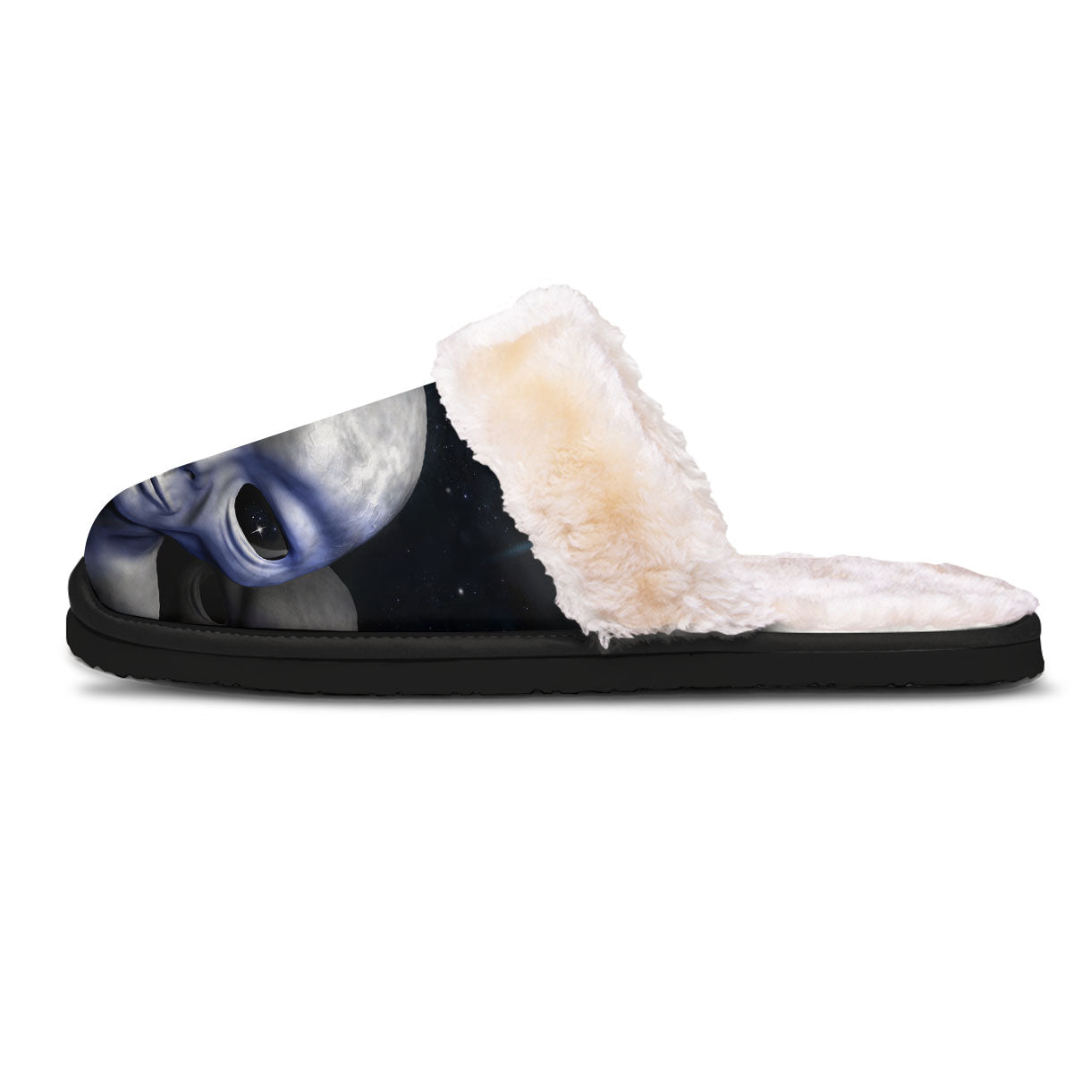 3D Grey Alien Print Slippers-grizzshop