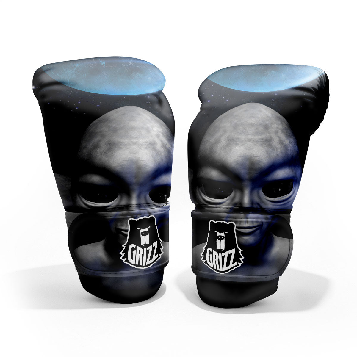3D Grey Alien Print Pro Boxing Glove