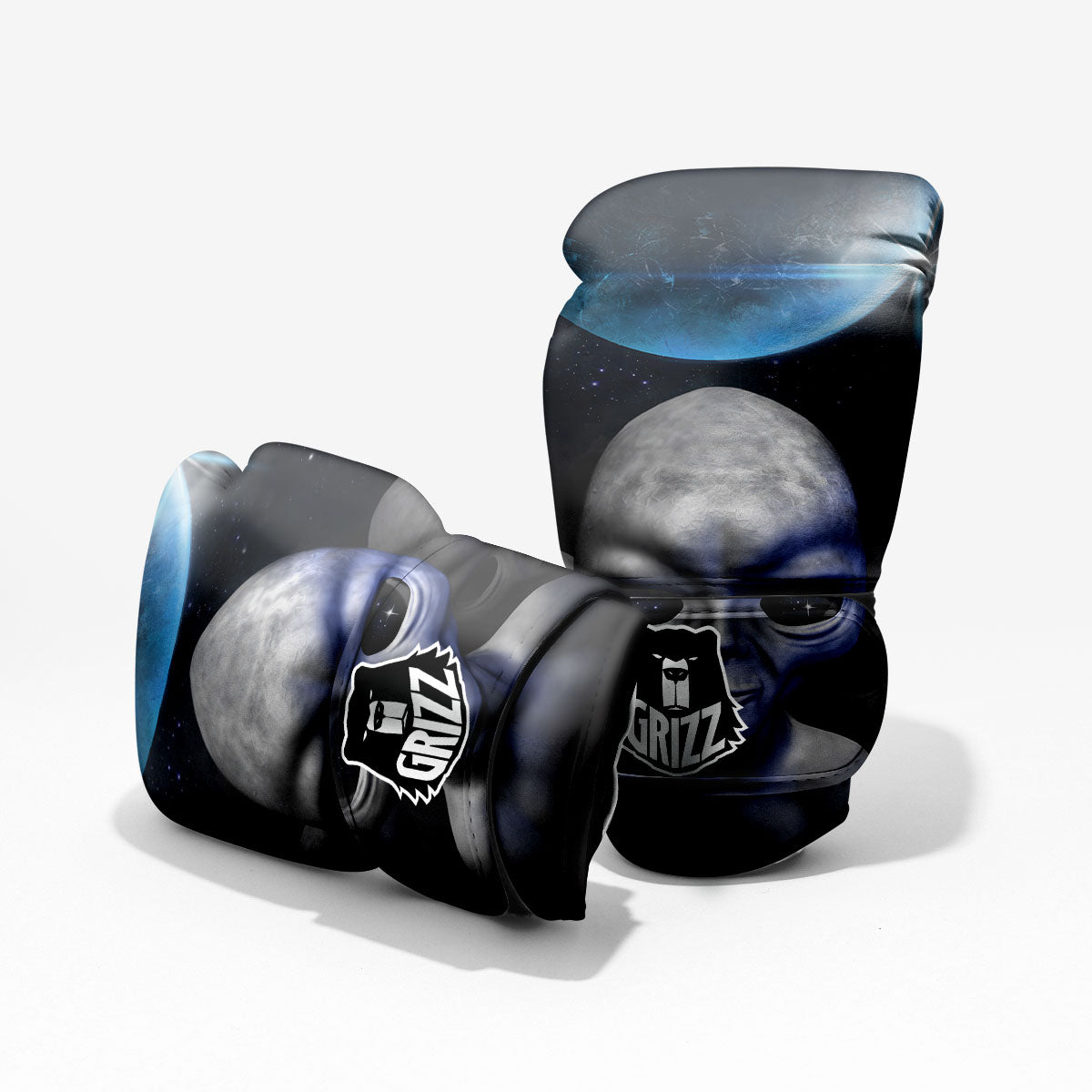 3D Grey Alien Print Pro Boxing Glove