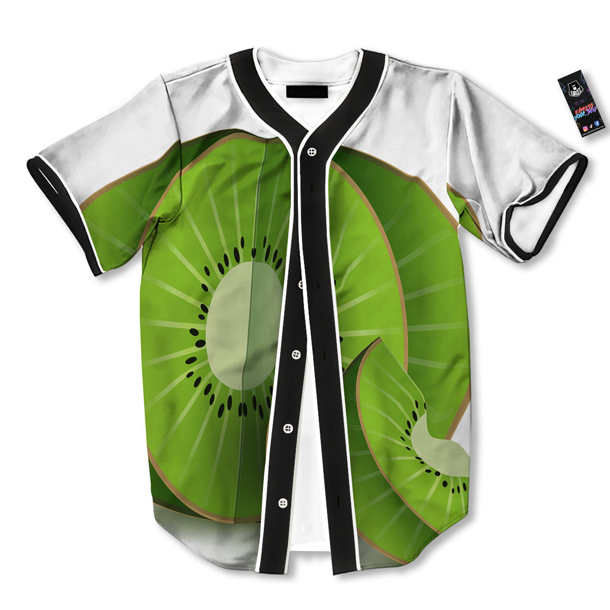 3D Kiwi Print Baseball Jersey-grizzshop