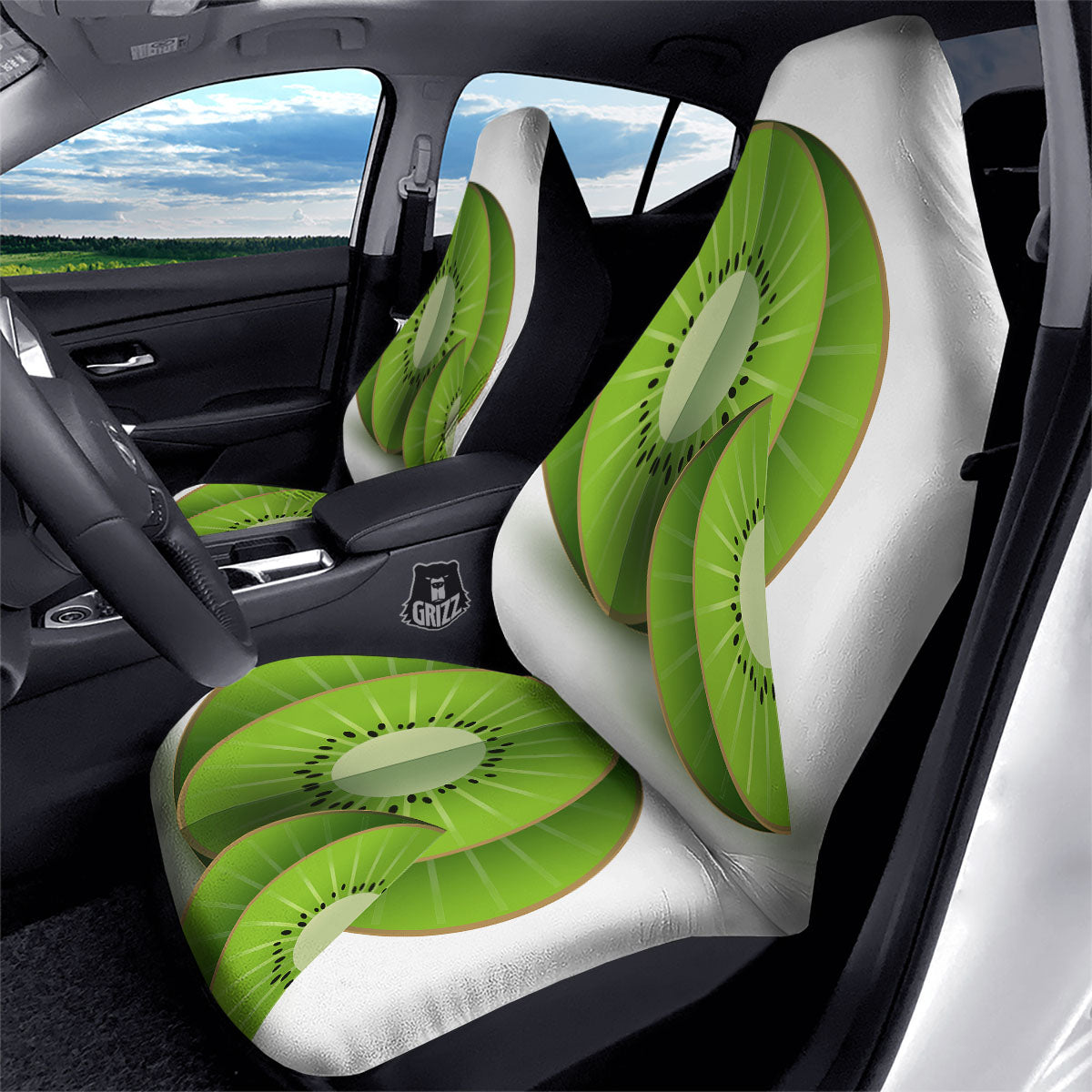 3D Kiwi Print Car Seat Covers-grizzshop