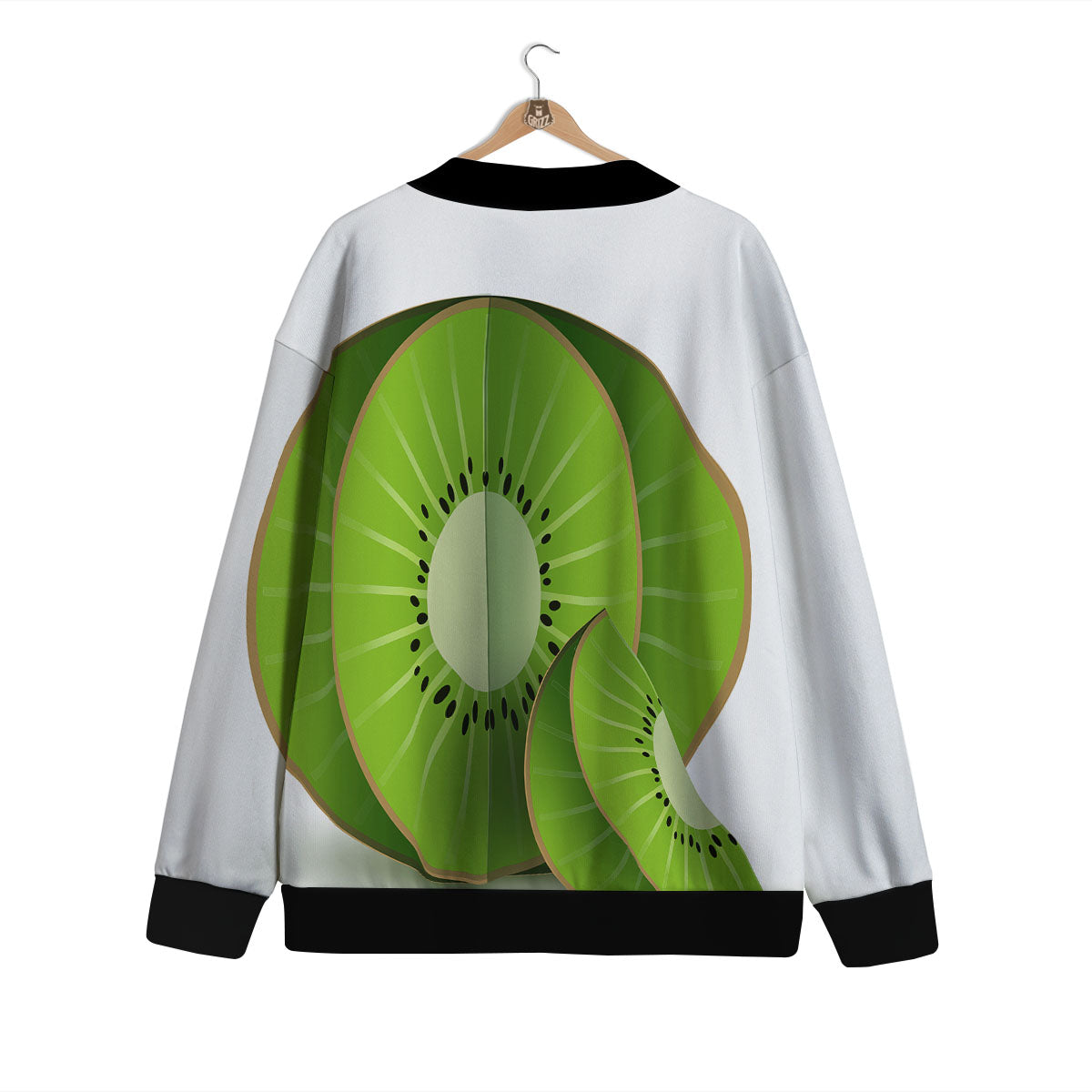 3D Kiwi Print Cardigan-grizzshop