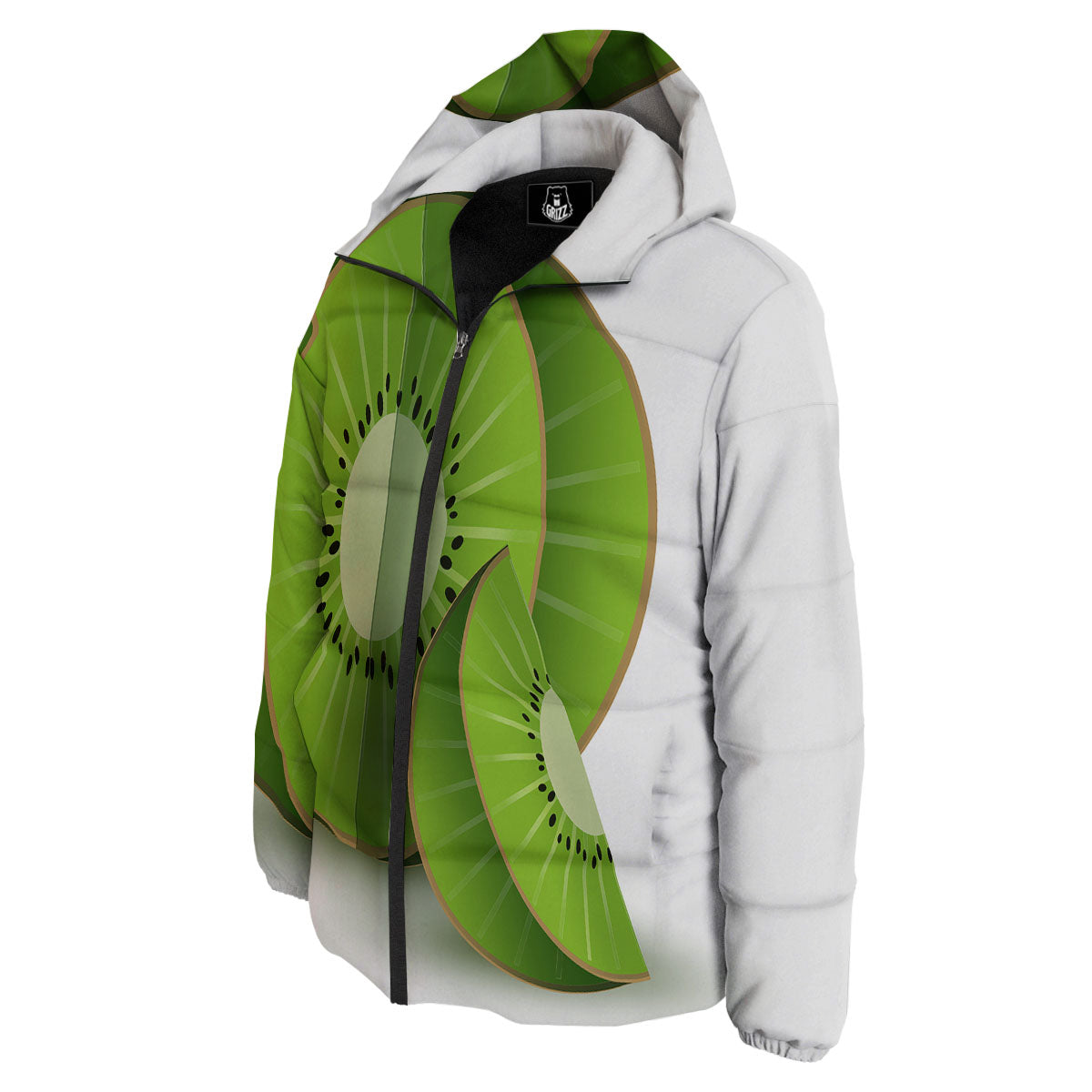 3D Kiwi Print Down Jacket-grizzshop