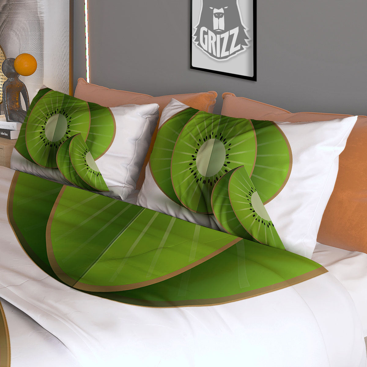 3D Kiwi Print Duvet Cover Bedding Set