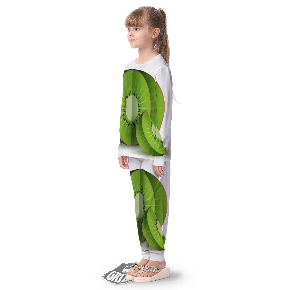 3D Kiwi Print Kid's Pajamas-grizzshop