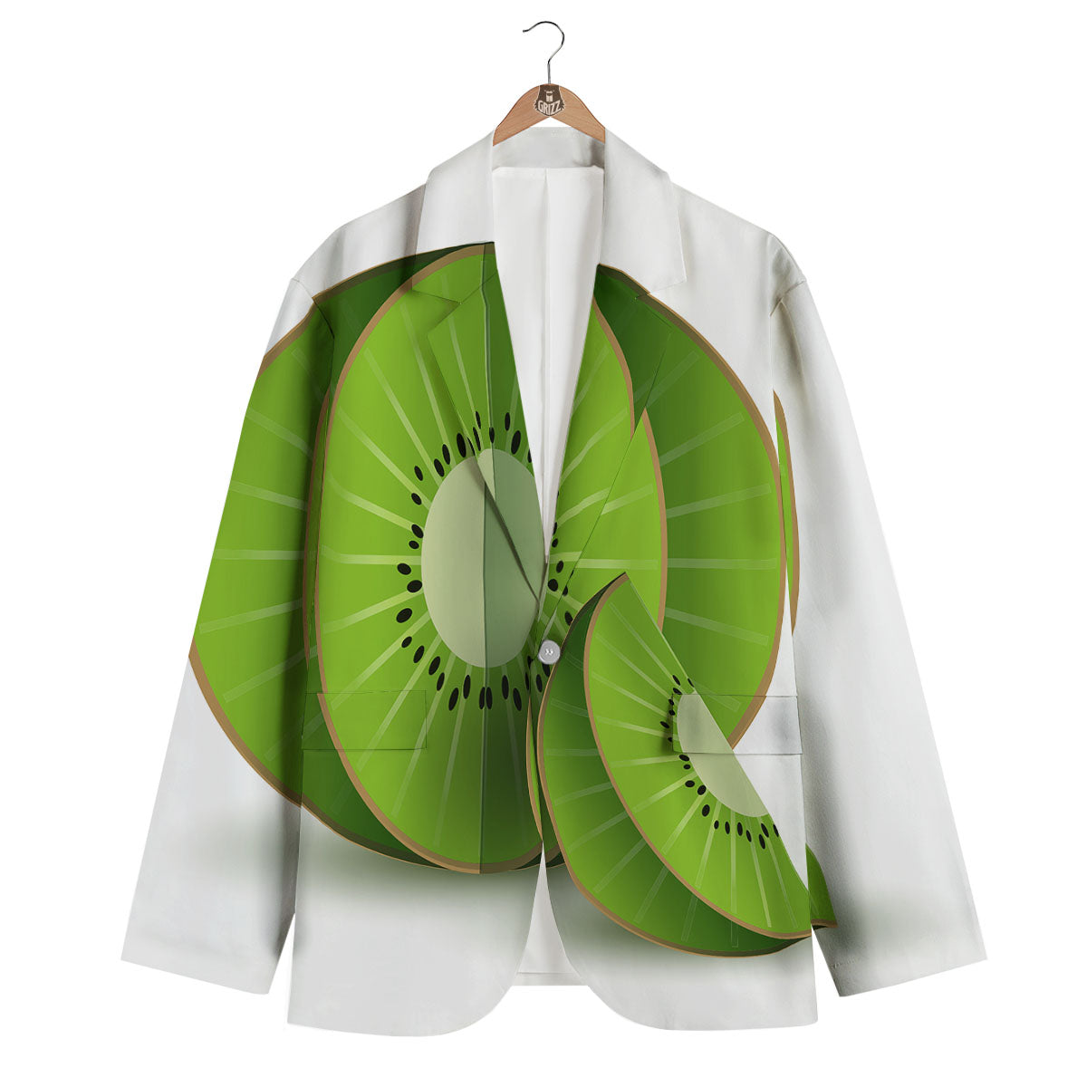 3D Kiwi Print Men's Blazer-grizzshop