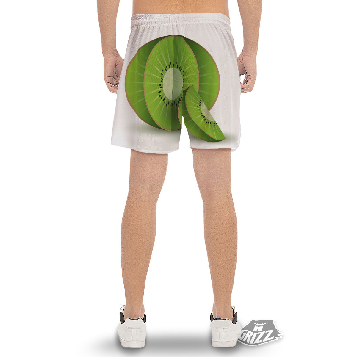 3D Kiwi Print Men's Gym Shorts-grizzshop