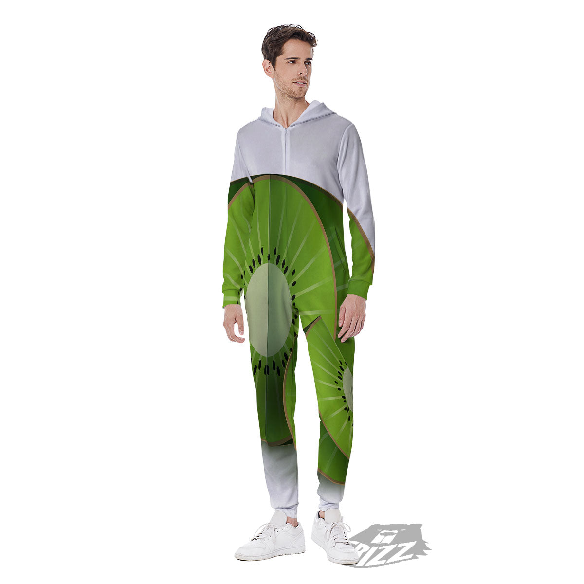 3D Kiwi Print Men's Jumpsuit-grizzshop