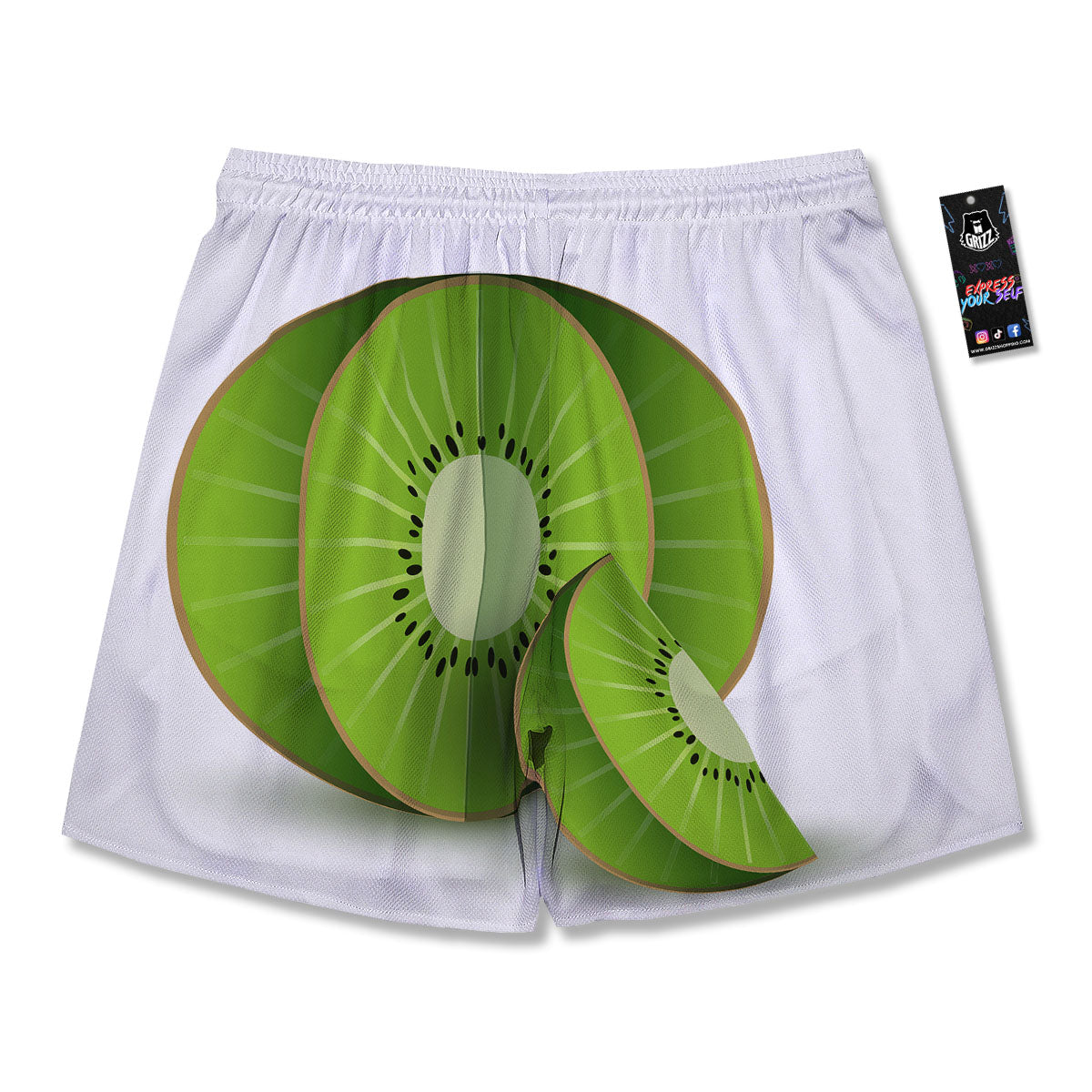 3D Kiwi Print Men's Running Shorts-grizzshop