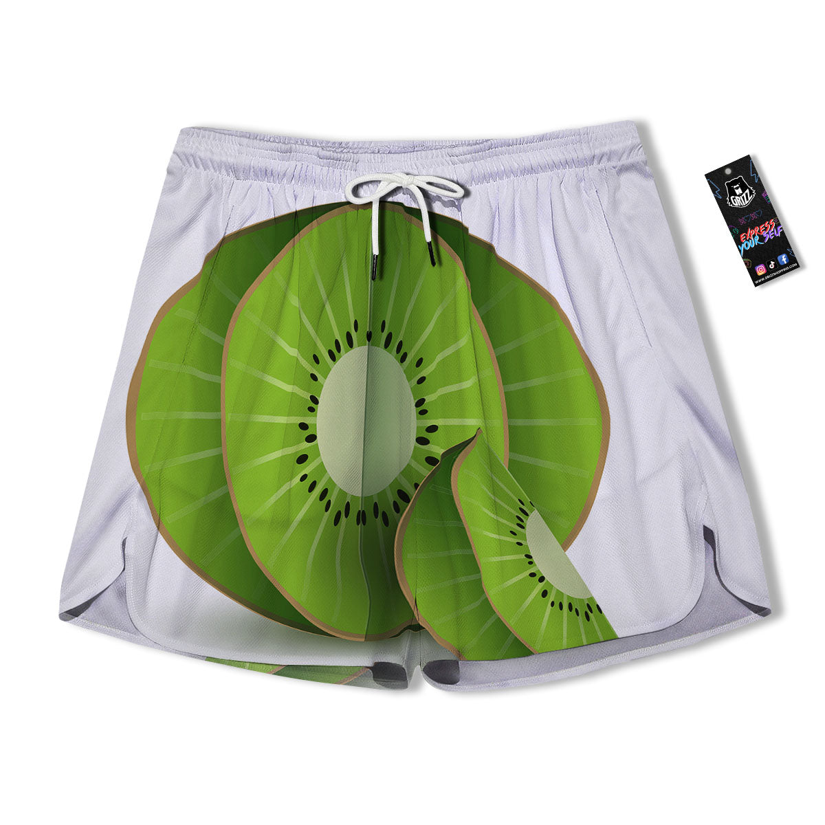 3D Kiwi Print Men's Running Shorts-grizzshop