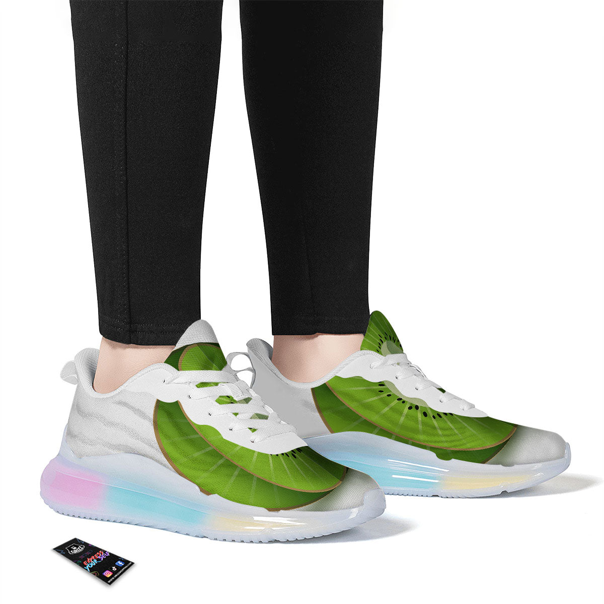 3D Kiwi Print Running Sneakers-grizzshop