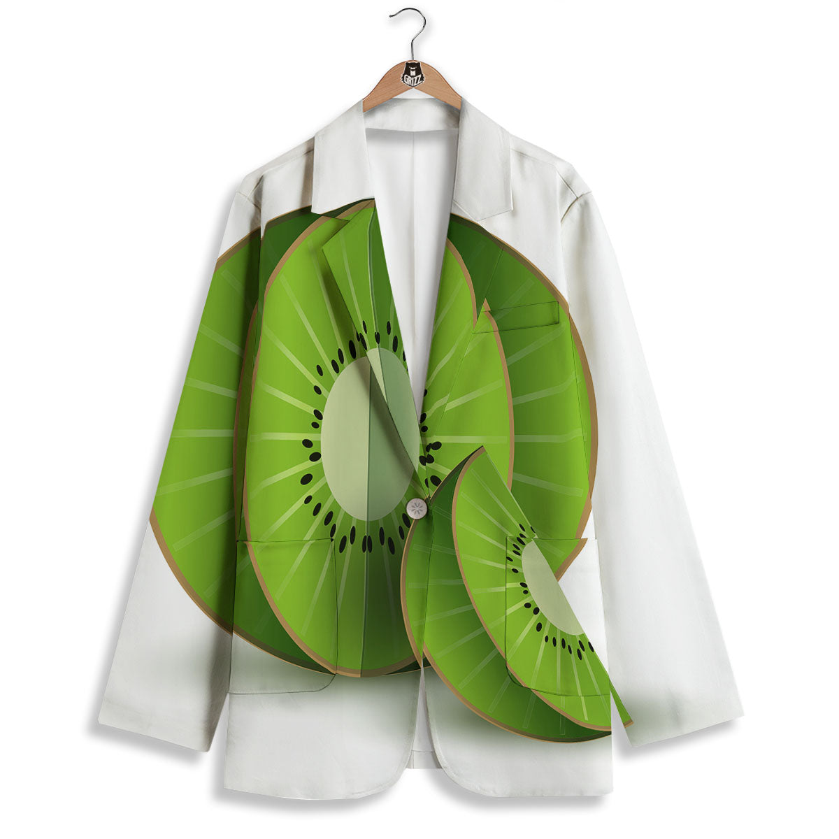 3D Kiwi Print Women's Blazer-grizzshop