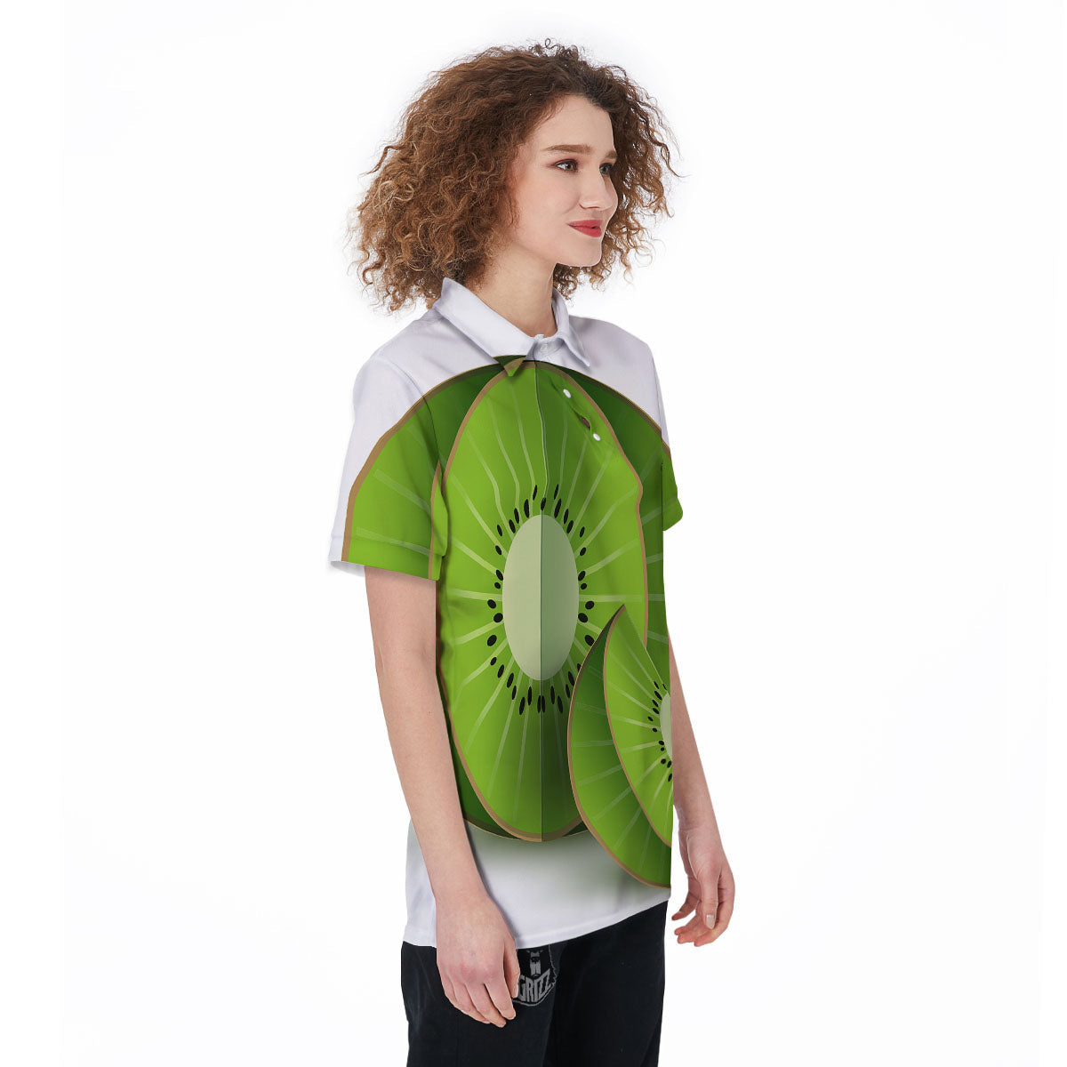 3D Kiwi Print Women's Golf Shirts-grizzshop