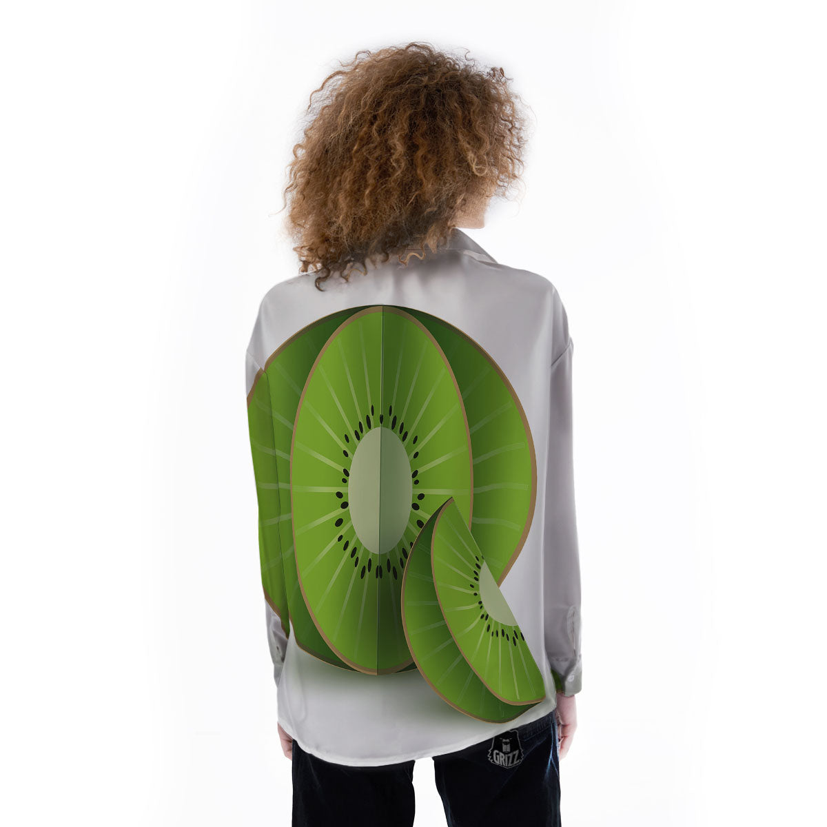 3D Kiwi Print Women's Long Sleeve Shirts-grizzshop