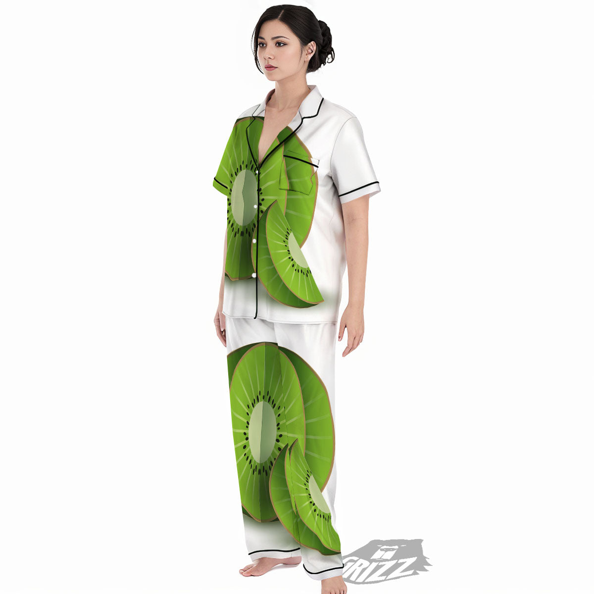 3D Kiwi Print Women's Pajamas Set-grizzshop