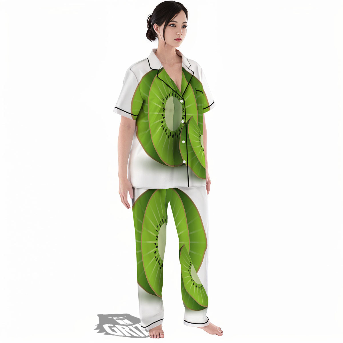 3D Kiwi Print Women's Pajamas Set-grizzshop