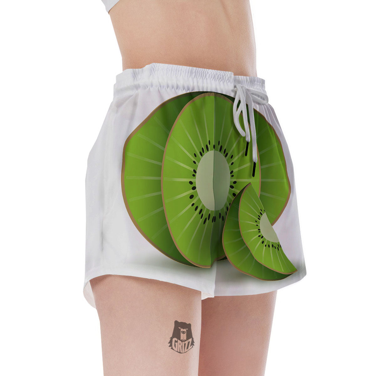 3D Kiwi Print Women's Shorts-grizzshop