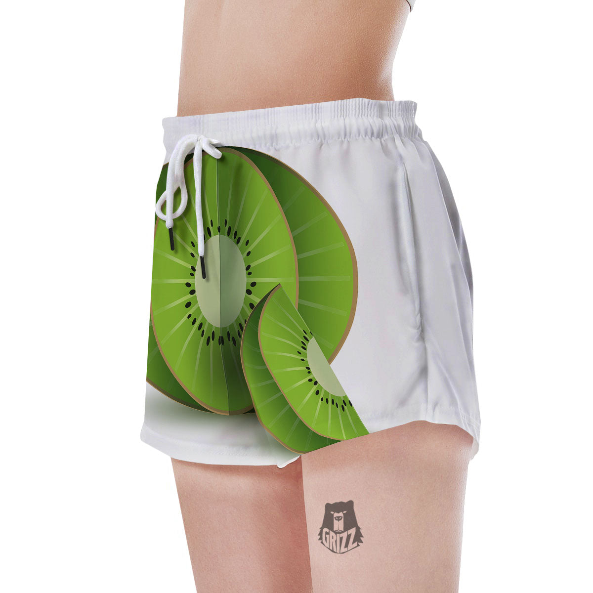 3D Kiwi Print Women's Shorts-grizzshop