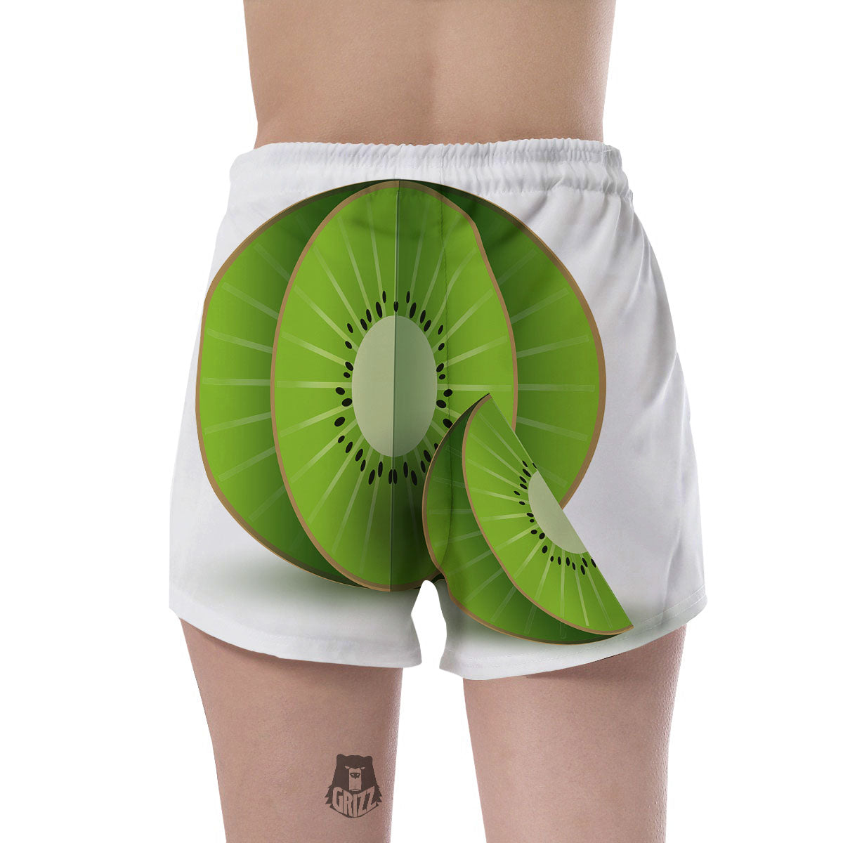 3D Kiwi Print Women's Shorts-grizzshop