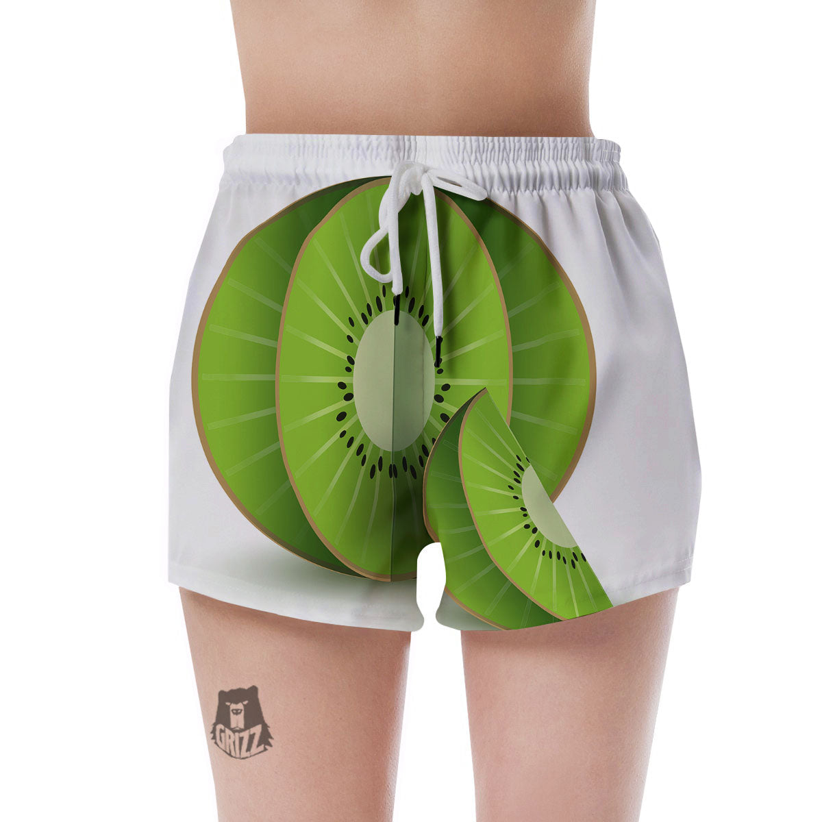 3D Kiwi Print Women's Shorts-grizzshop
