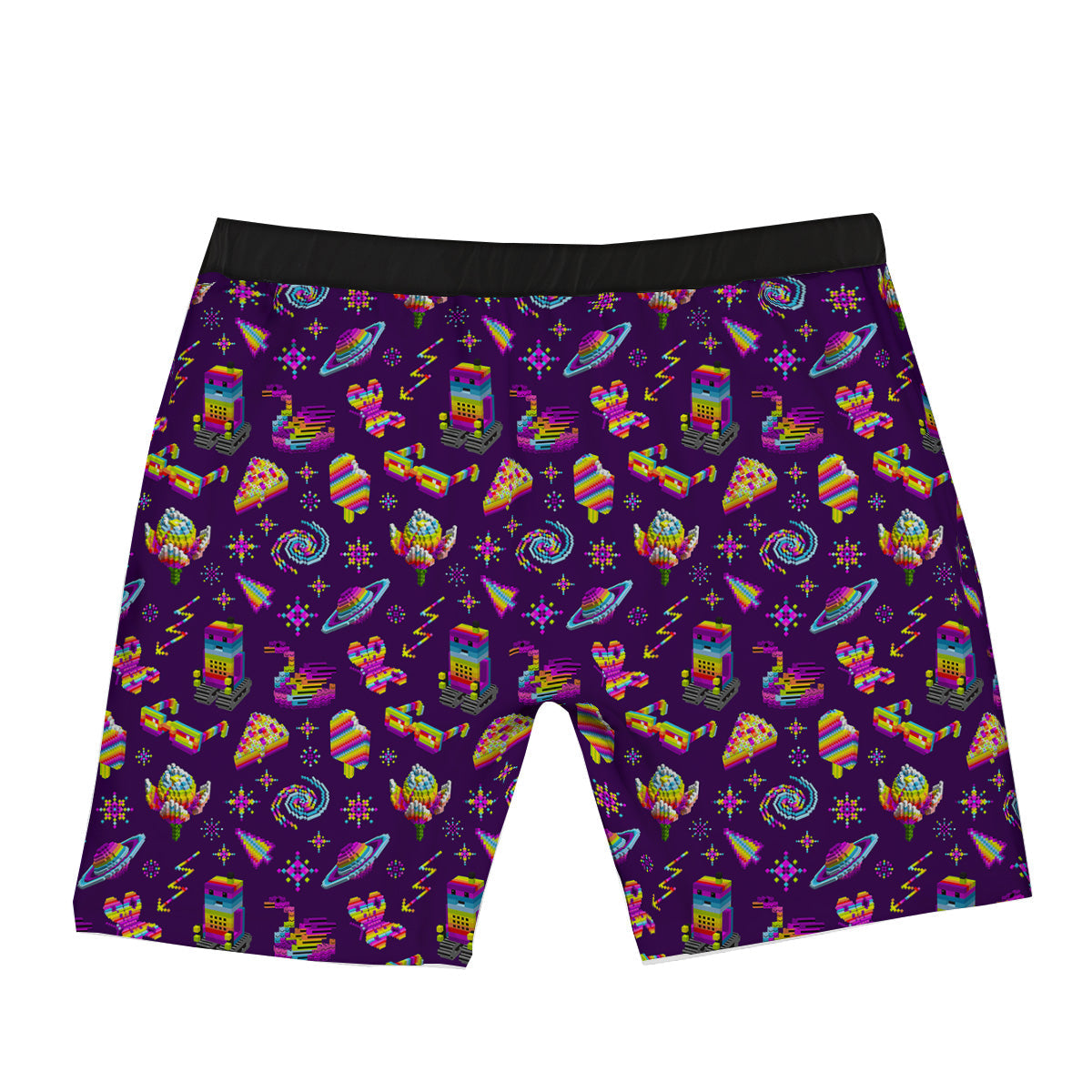 3D Pixel Cartoon Print Pattern Boxer Briefs-grizzshop