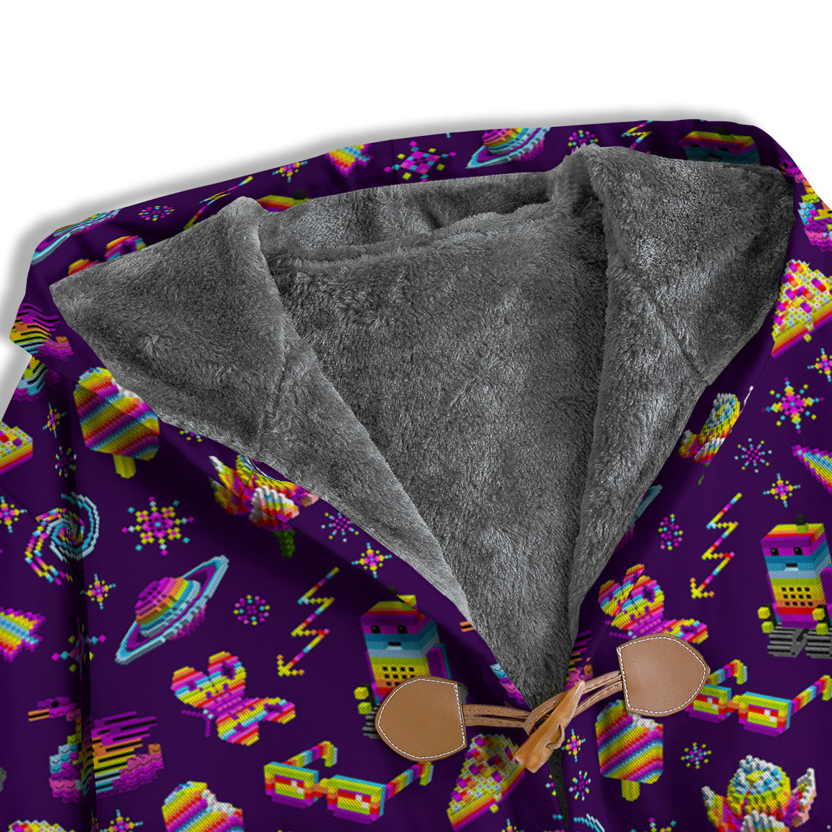 3D Pixel Cartoon Print Pattern Men's Windbreaker Jacket-grizzshop