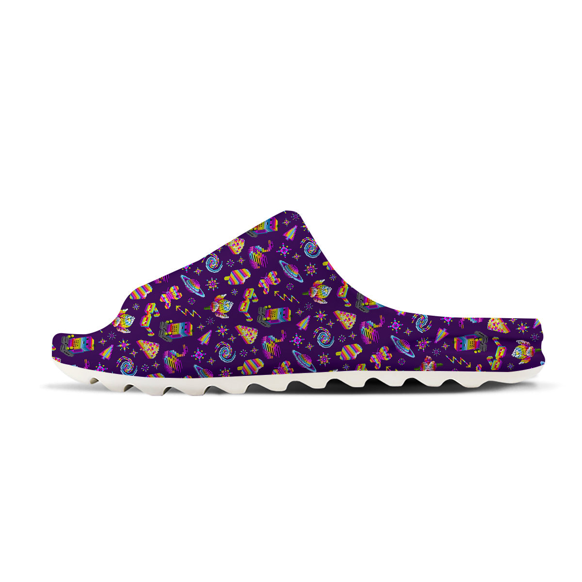 3D Pixel Cartoon Print Pattern Sandals-grizzshop