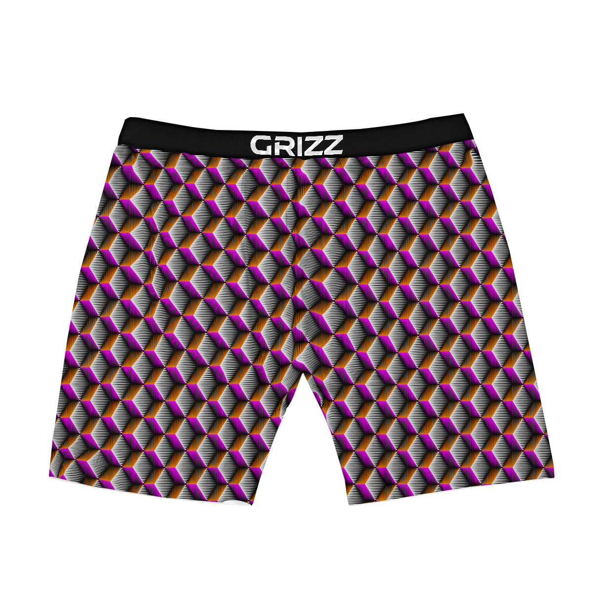 3D Rhombus Print Pattern Boxer Briefs-grizzshop