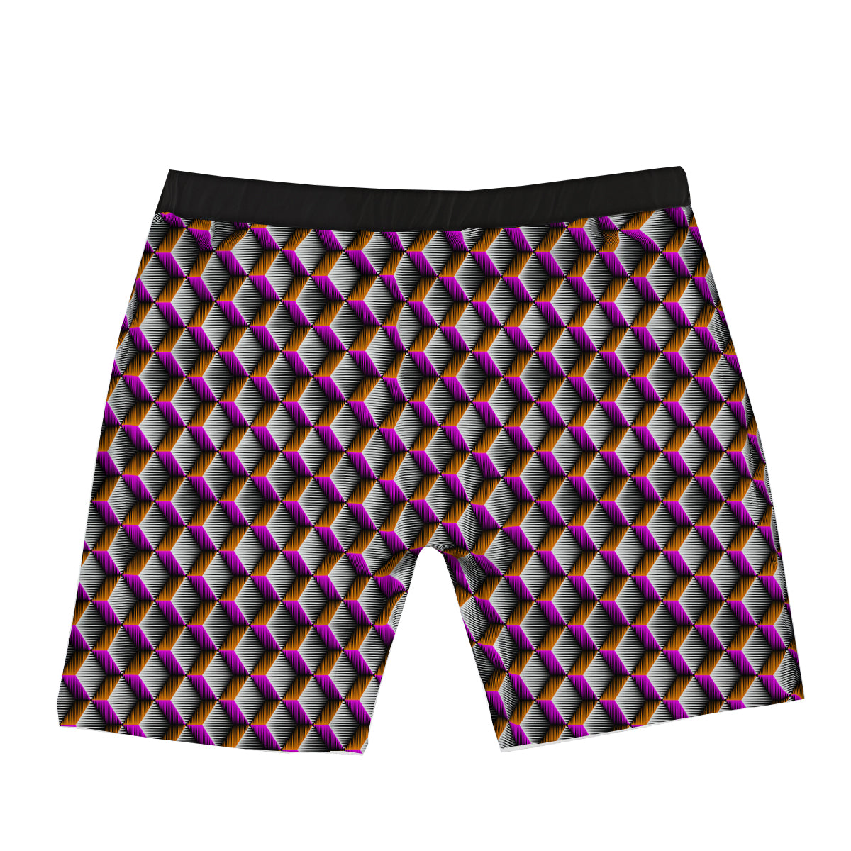 3D Rhombus Print Pattern Boxer Briefs-grizzshop