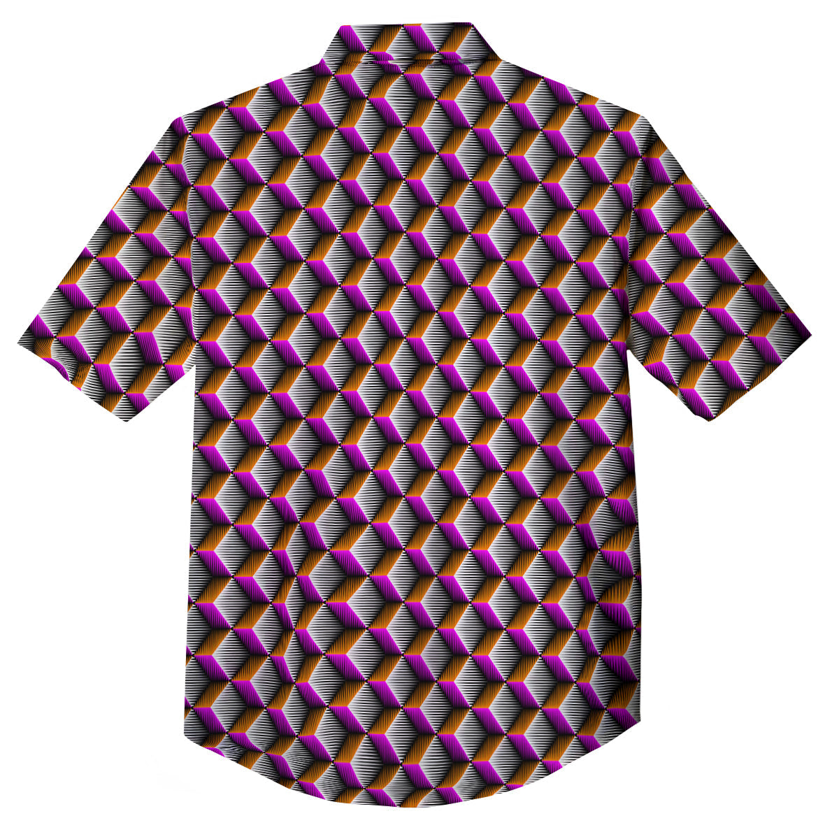 3D Rhombus Print Pattern Button Up Shirt-grizzshop