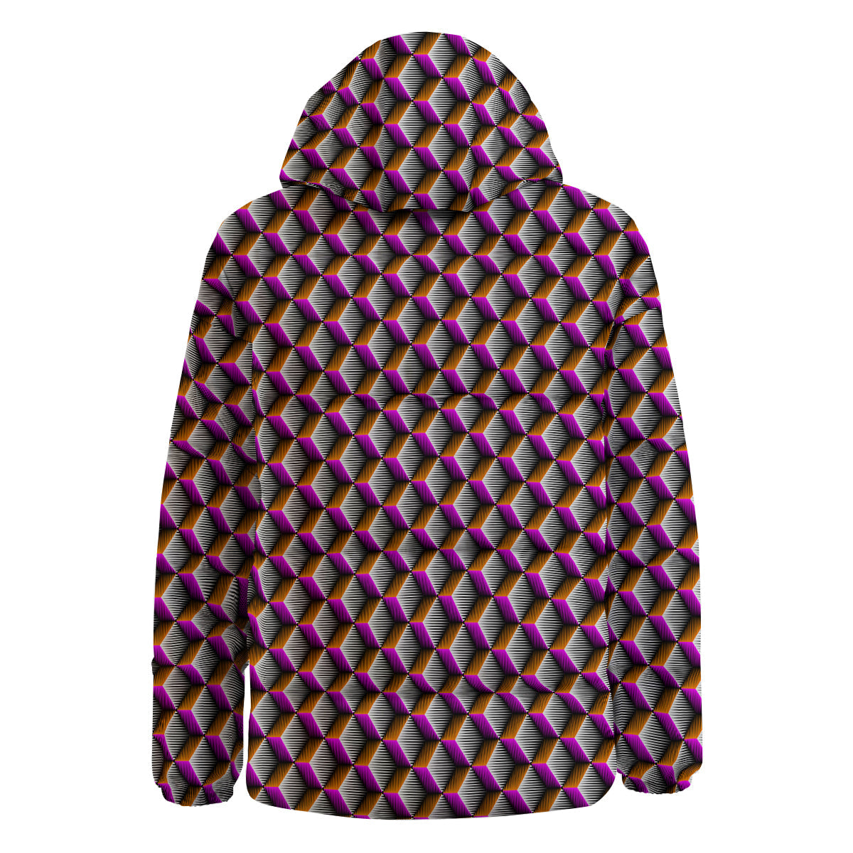 3D Rhombus Print Pattern Down Jacket-grizzshop