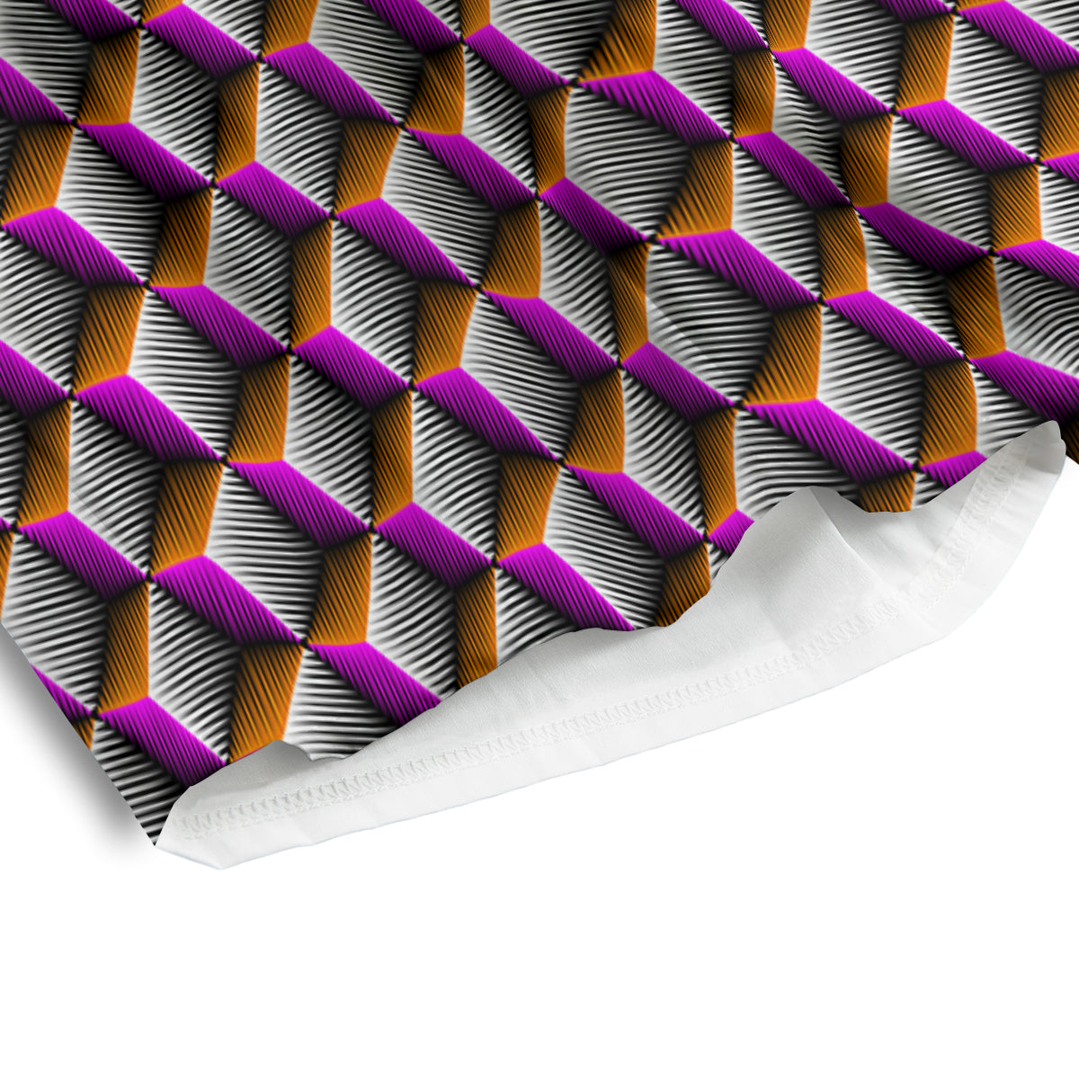 3D Rhombus Print Pattern Men's Athletic Shorts