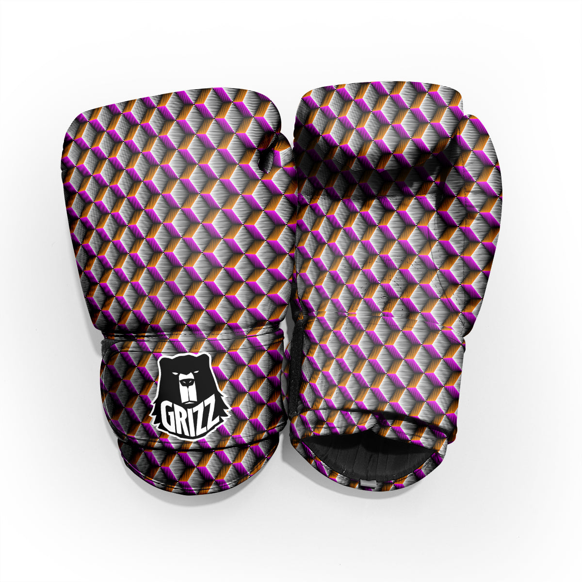 3D Rhombus Print Pattern Pro Boxing Glove