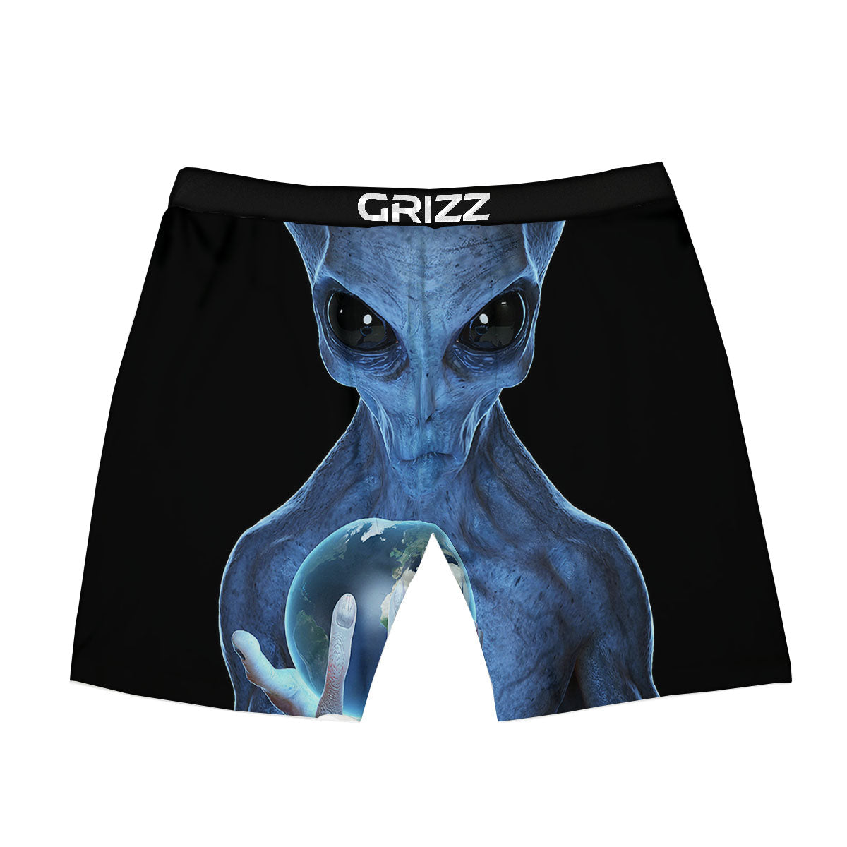 3D Scary Alien Grey Print Boxer Briefs-grizzshop