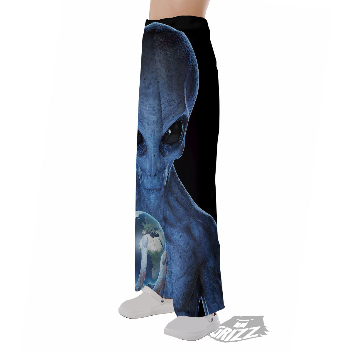 3D Scary Alien Grey Print Pajama Pants-grizzshop