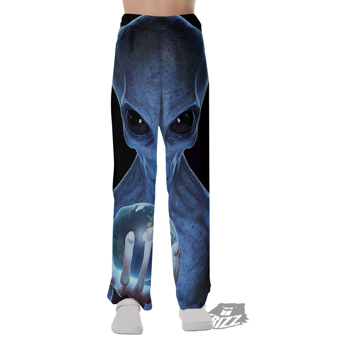 3D Scary Alien Grey Print Pajama Pants-grizzshop
