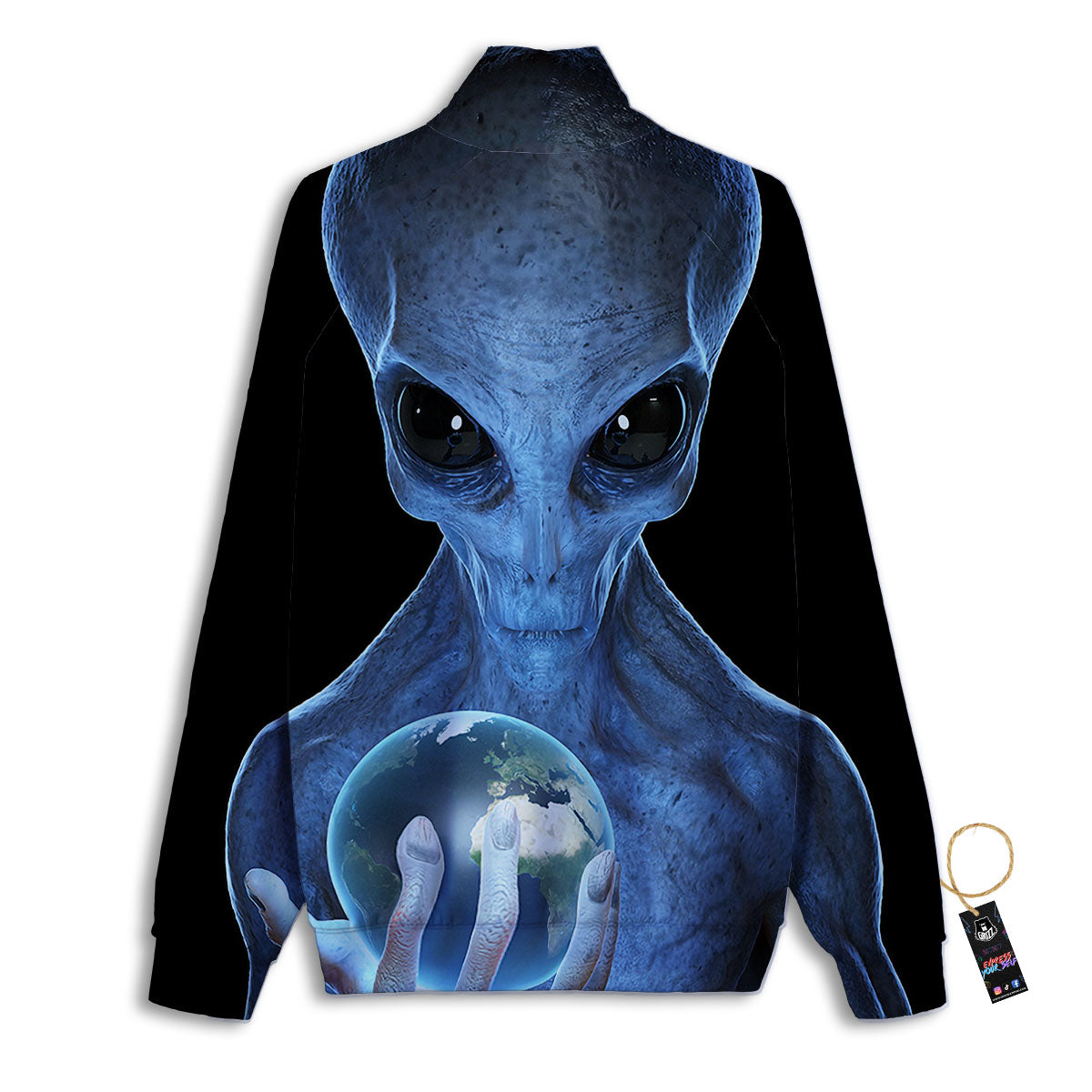3D Scary Alien Grey Print Track Jacket-grizzshop