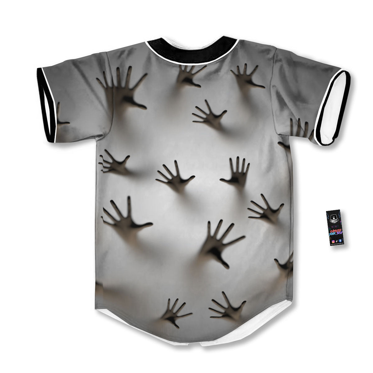 3D Scary Ghost Print Baseball Jersey-grizzshop