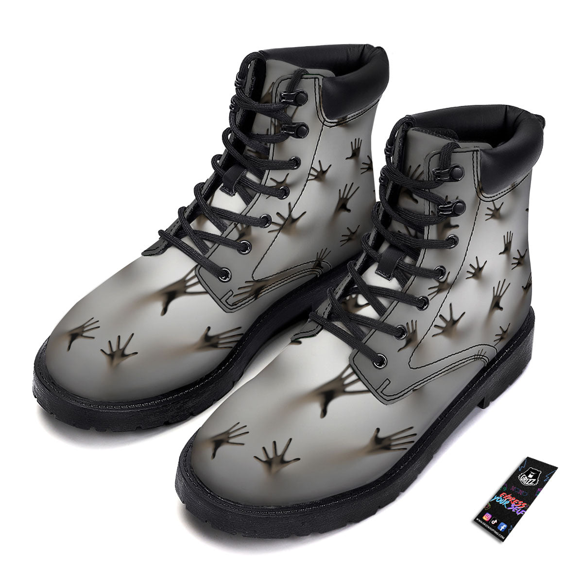 3D Scary Ghost Print Boots-grizzshop