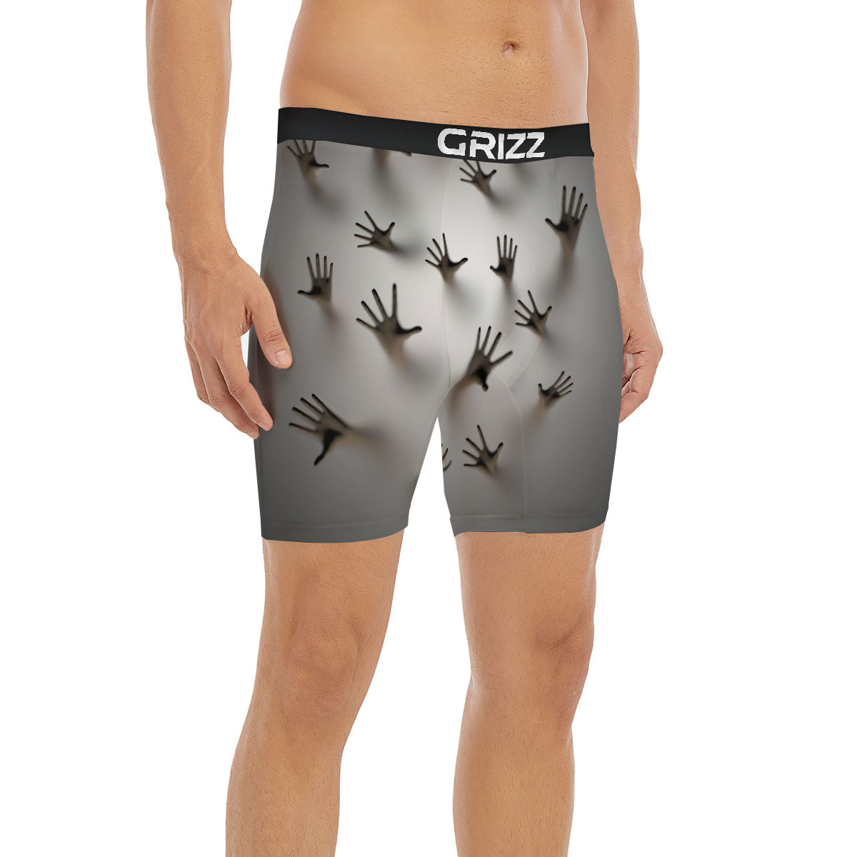 3D Scary Ghost Print Boxer Briefs-grizzshop