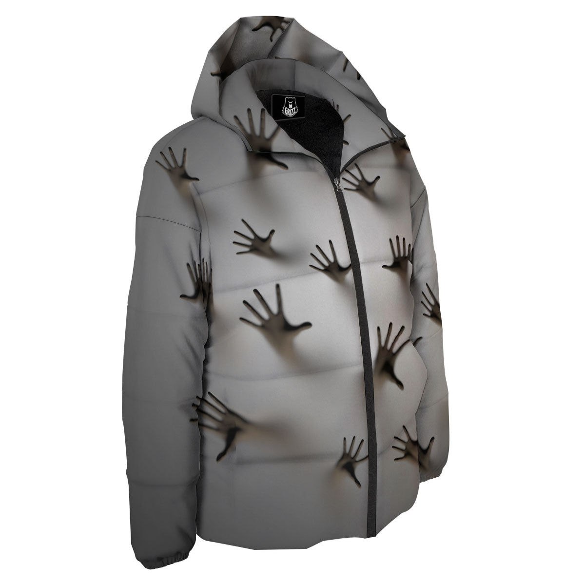 3D Scary Ghost Print Down Jacket-grizzshop