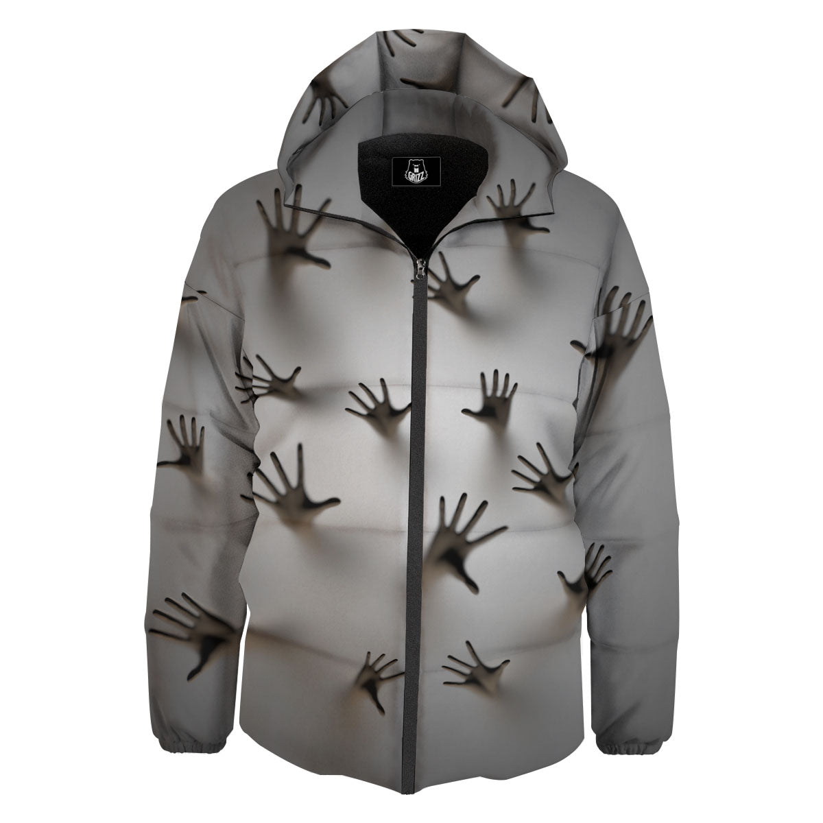 3D Scary Ghost Print Down Jacket-grizzshop
