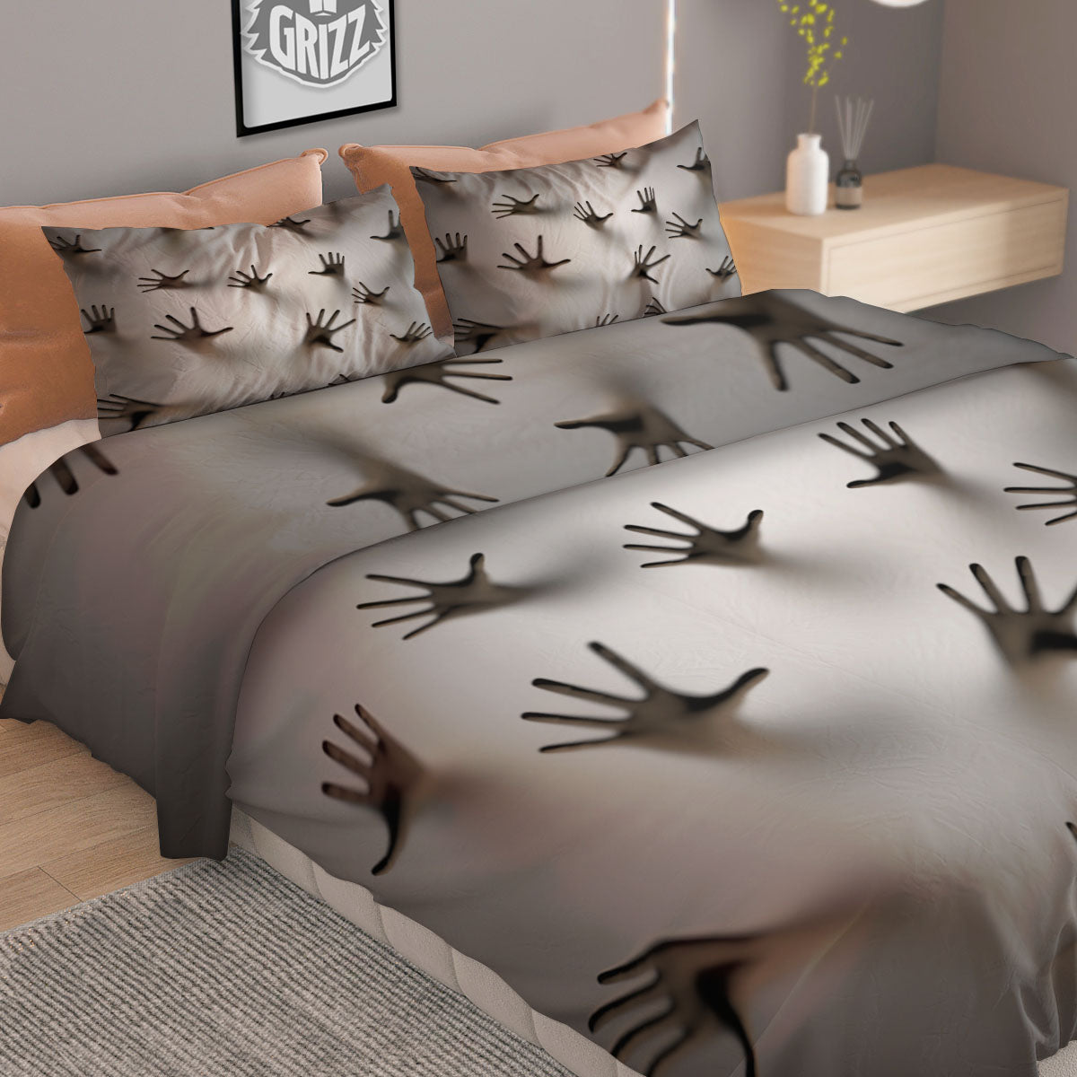 Aboriginal Orange And White Dot Print Pattern Duvet Cover Bedding Set