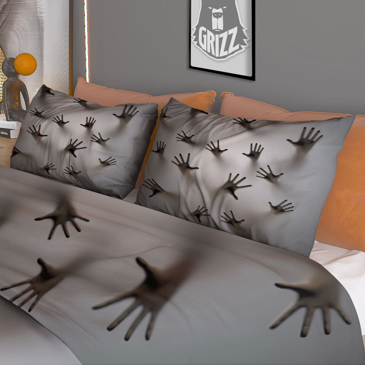 Aboriginal Orange And White Dot Print Pattern Duvet Cover Bedding Set
