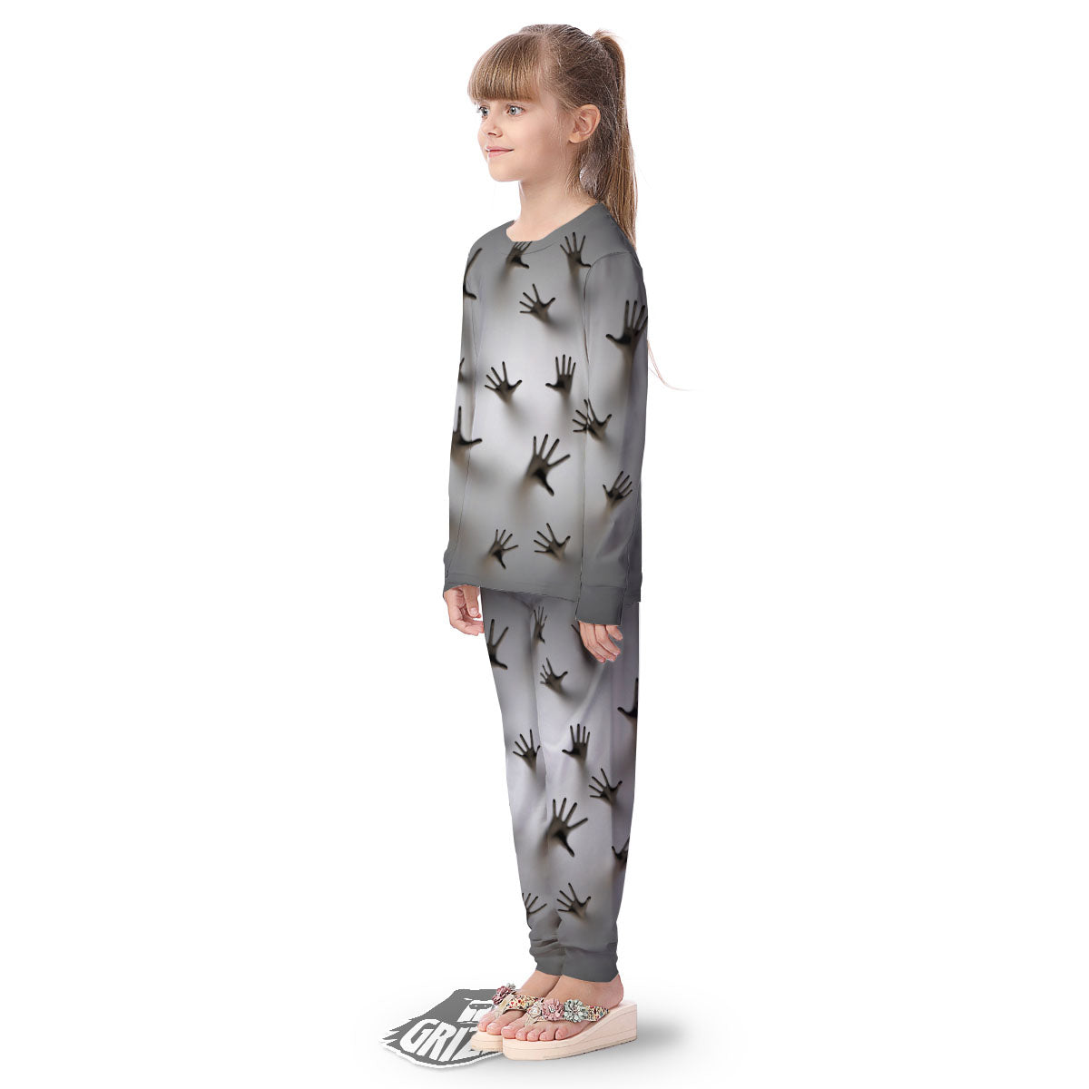 3D Scary Ghost Print Kid's Pajamas-grizzshop