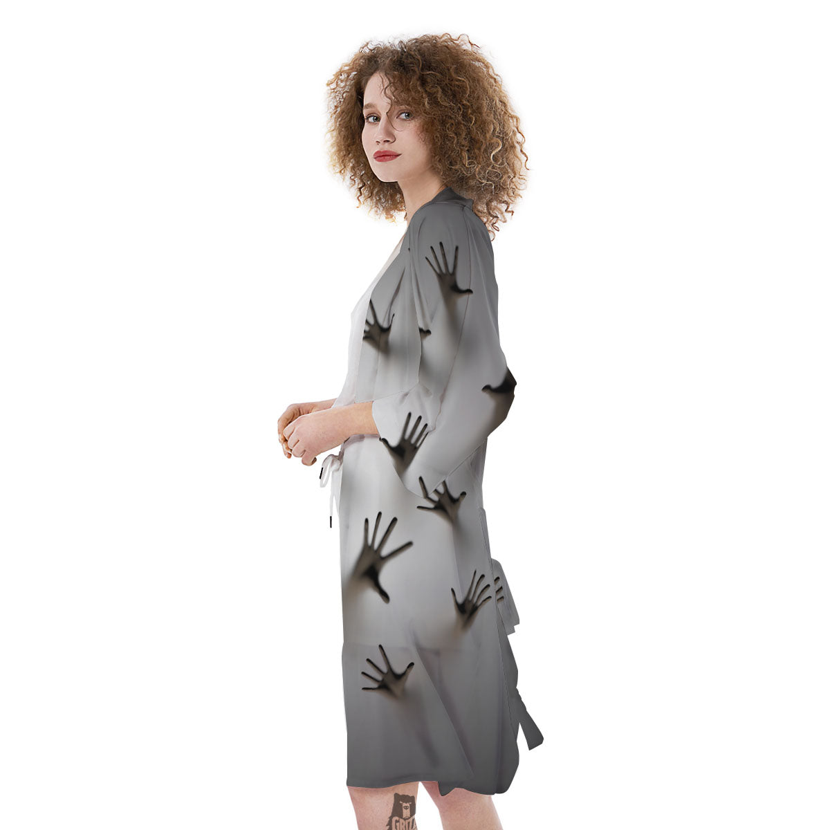 3D Scary Ghost Print Kimono-grizzshop