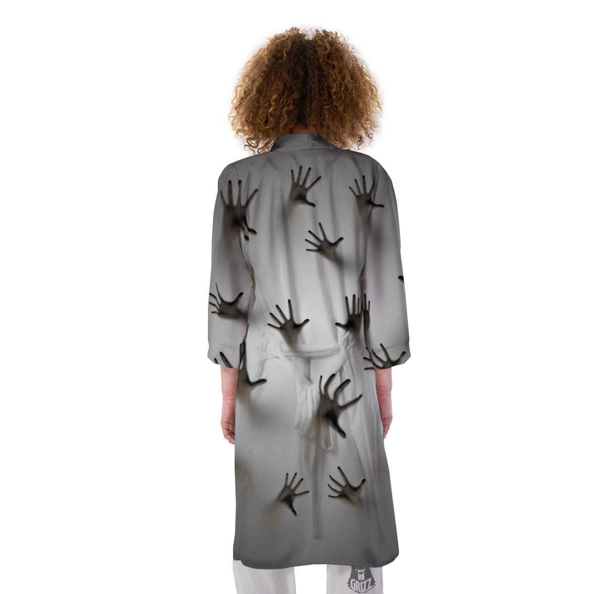 3D Scary Ghost Print Kimono-grizzshop