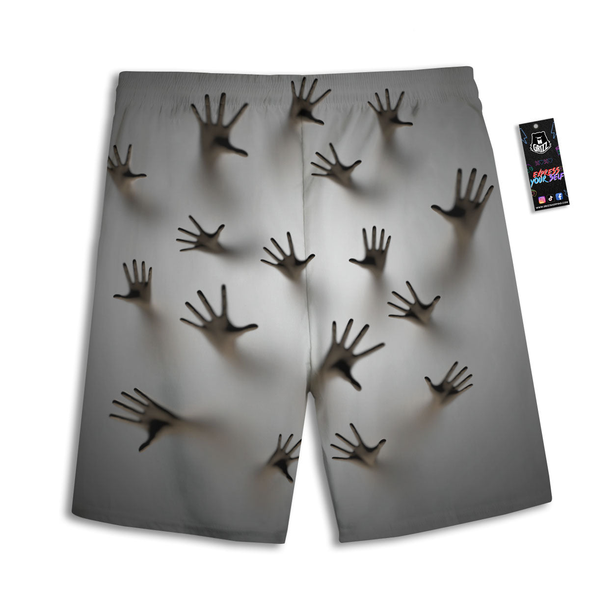 3D Scary Ghost Print Men's Athletic Shorts